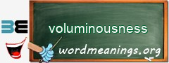 WordMeaning blackboard for voluminousness